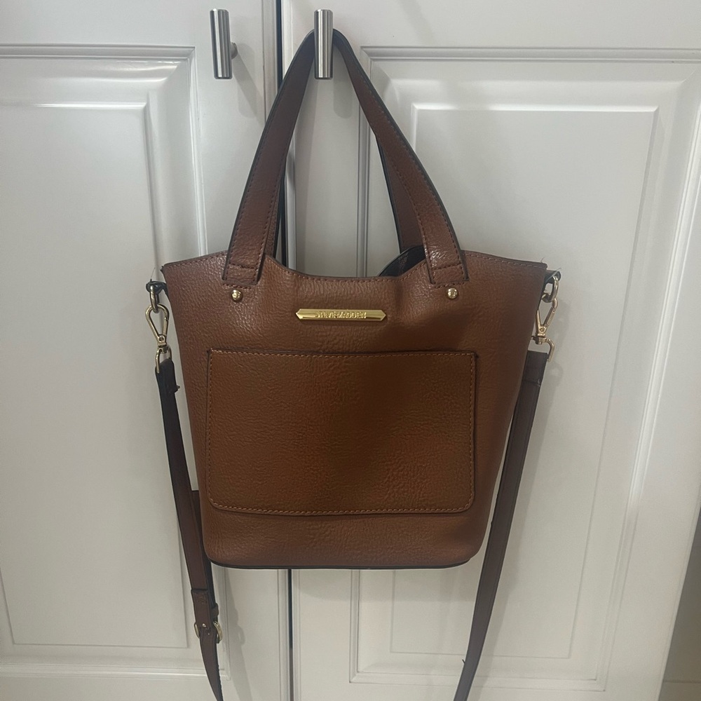 Steve Madden Brown Crossbody Shoulder Bag with gold hardware